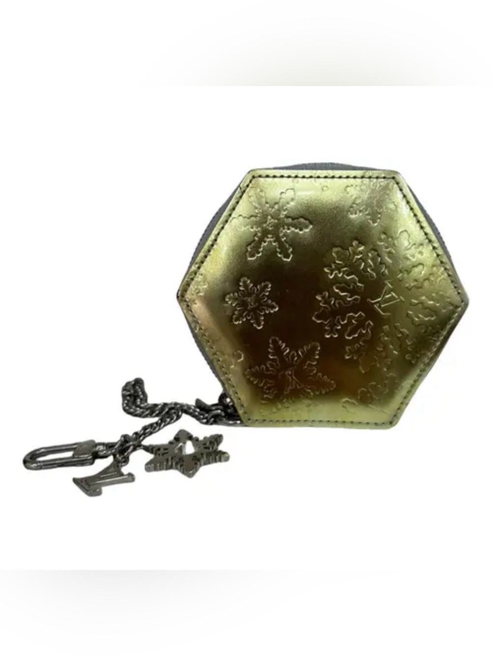 LOUIS VUITTON Gold Vintage Porte Monnaie Flocon Limited Edition Collectible EUC